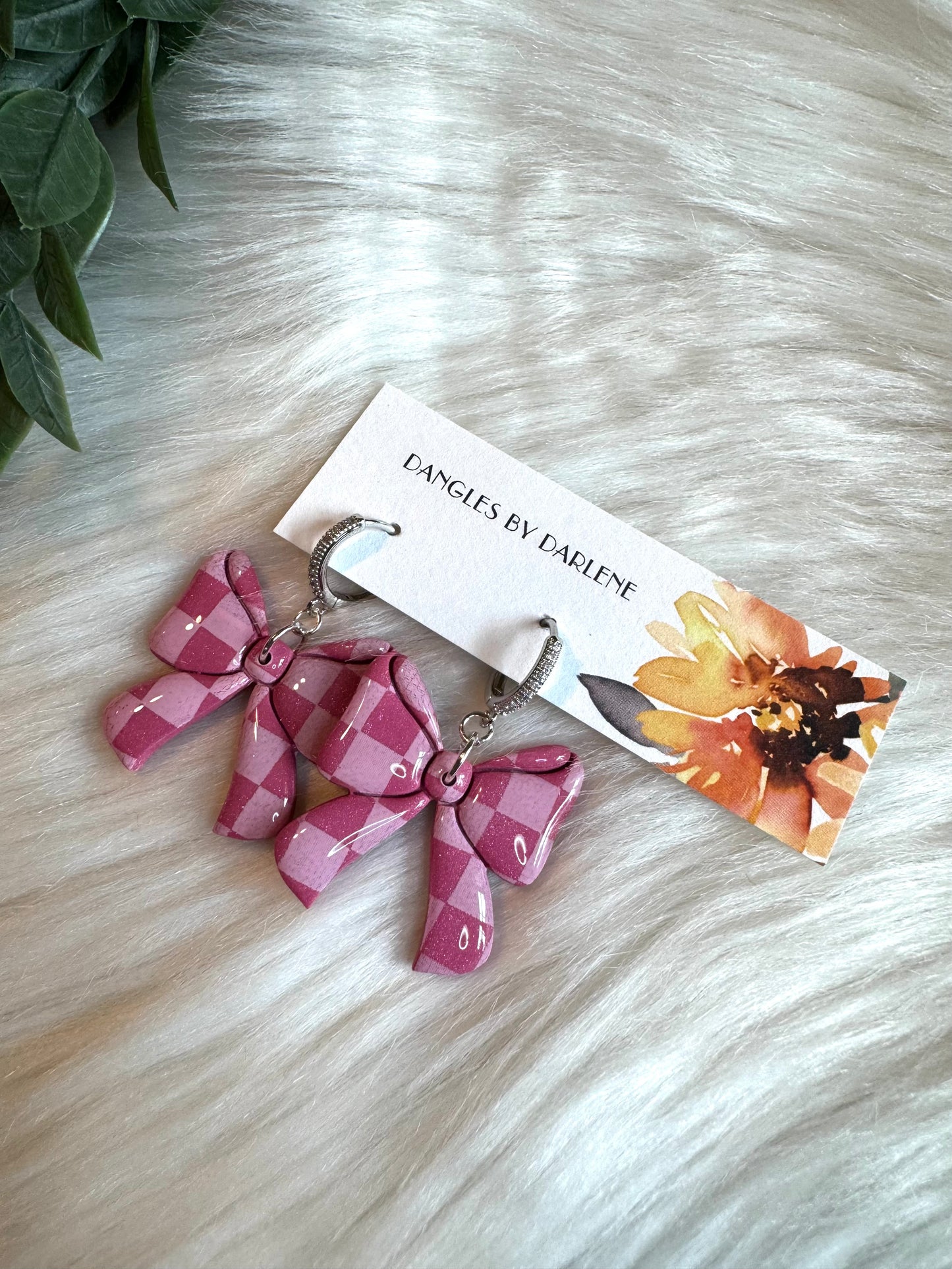 Pink Bow Hoops