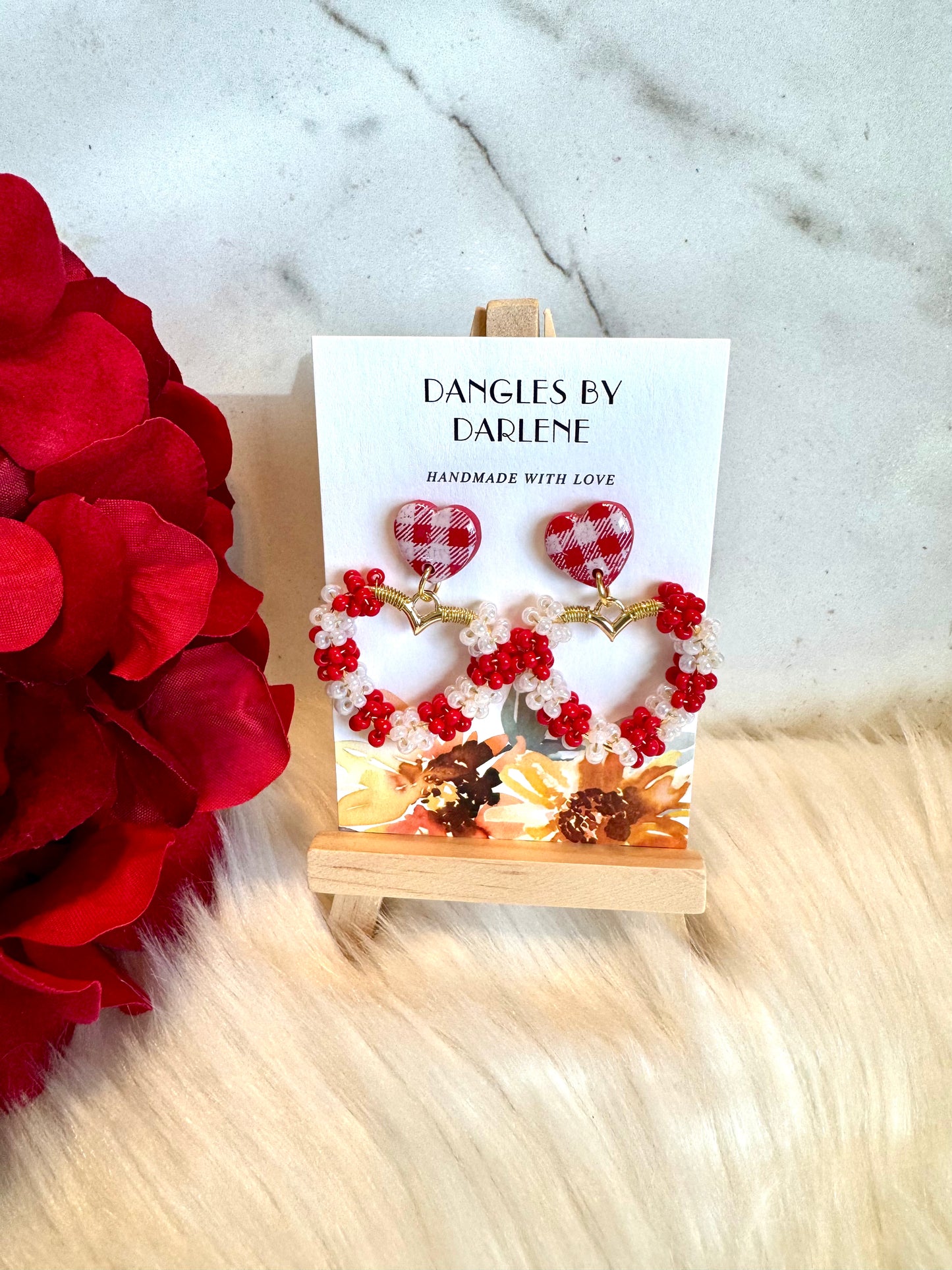 Beaded Heart Dangles #2
