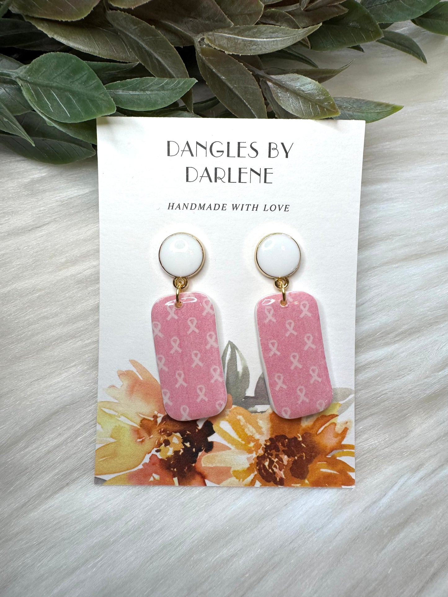 Pink Ribbon Dangles