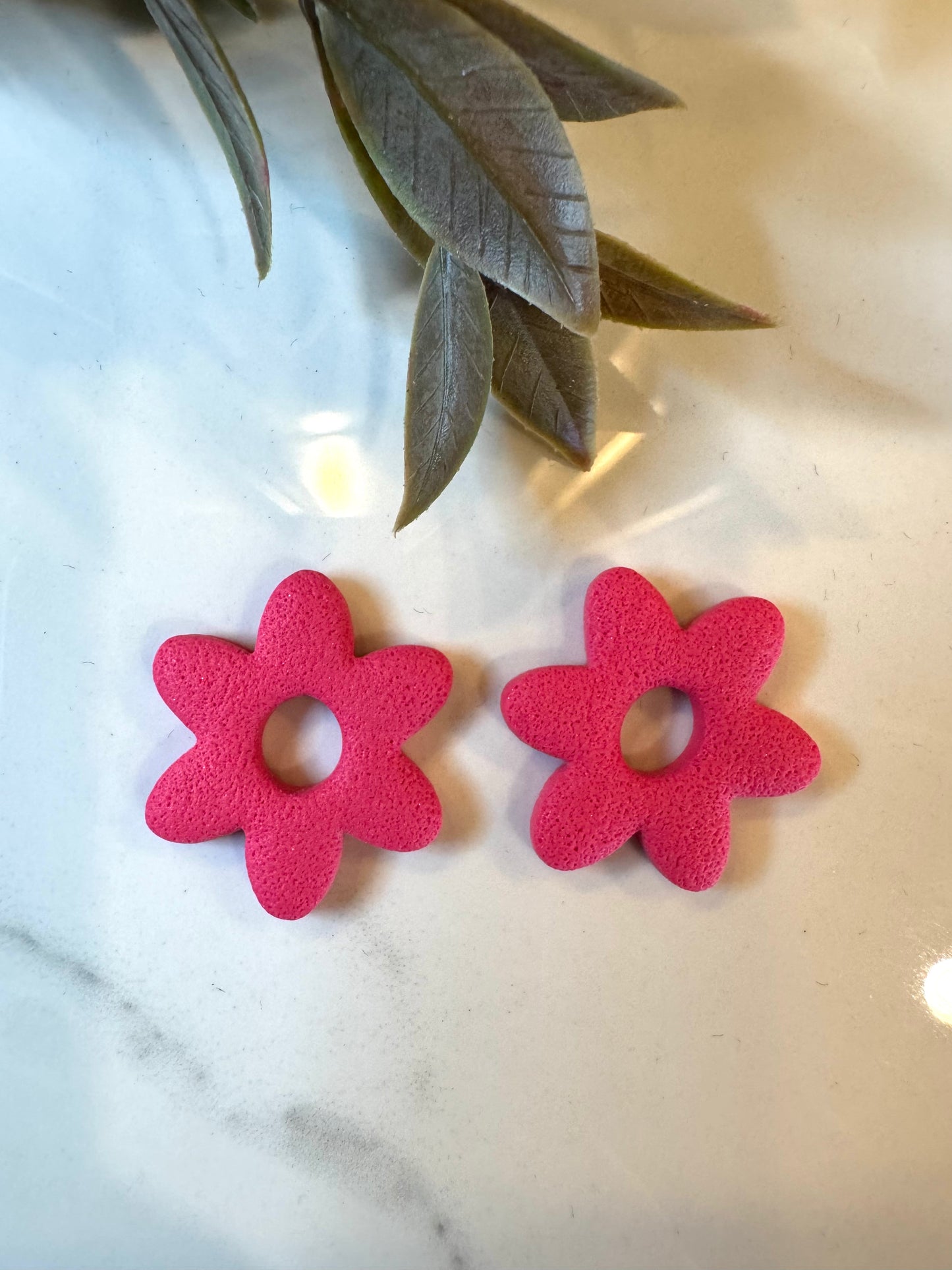 Hot Pink Flower Charms