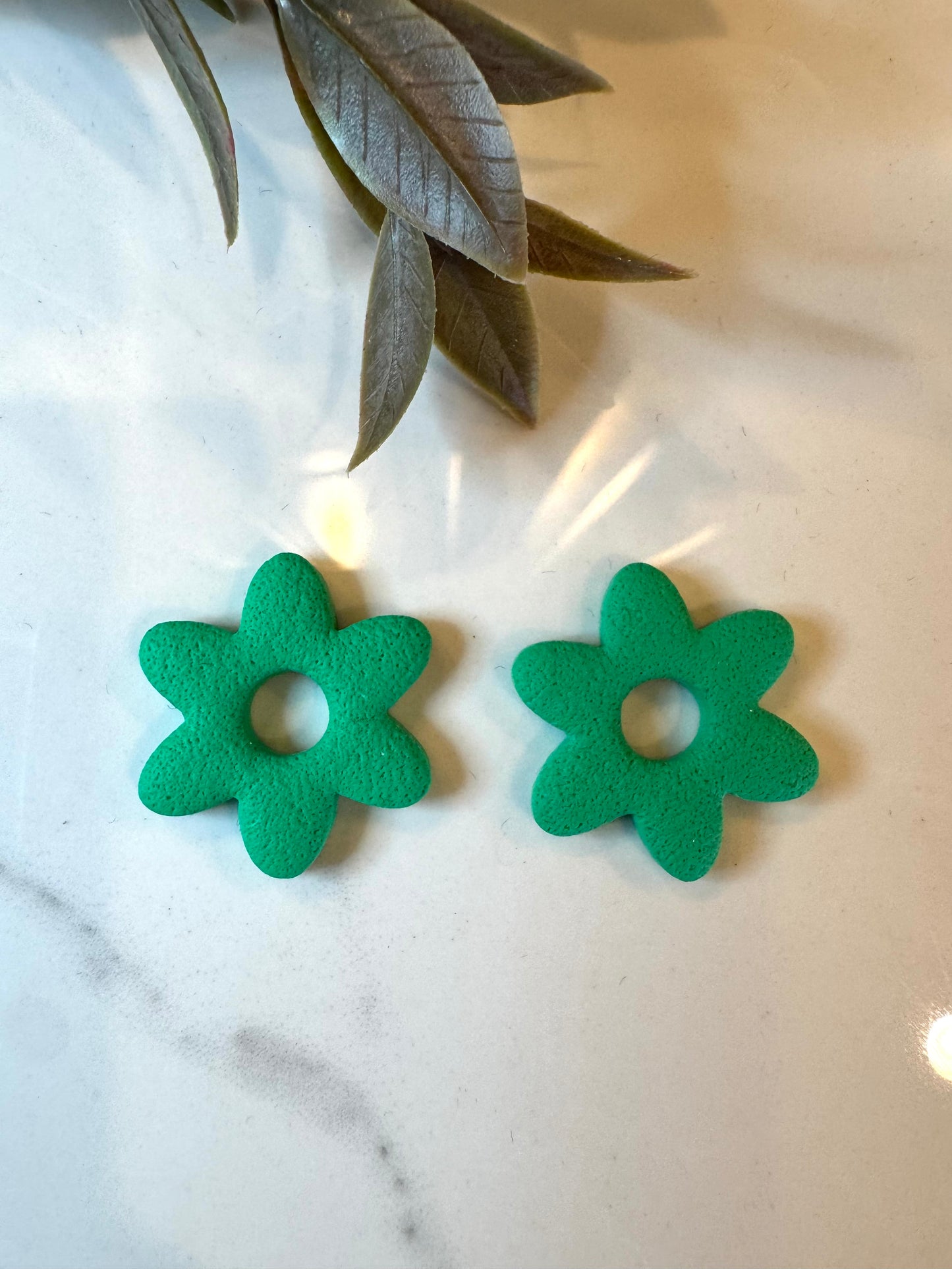 Green Flower Charms