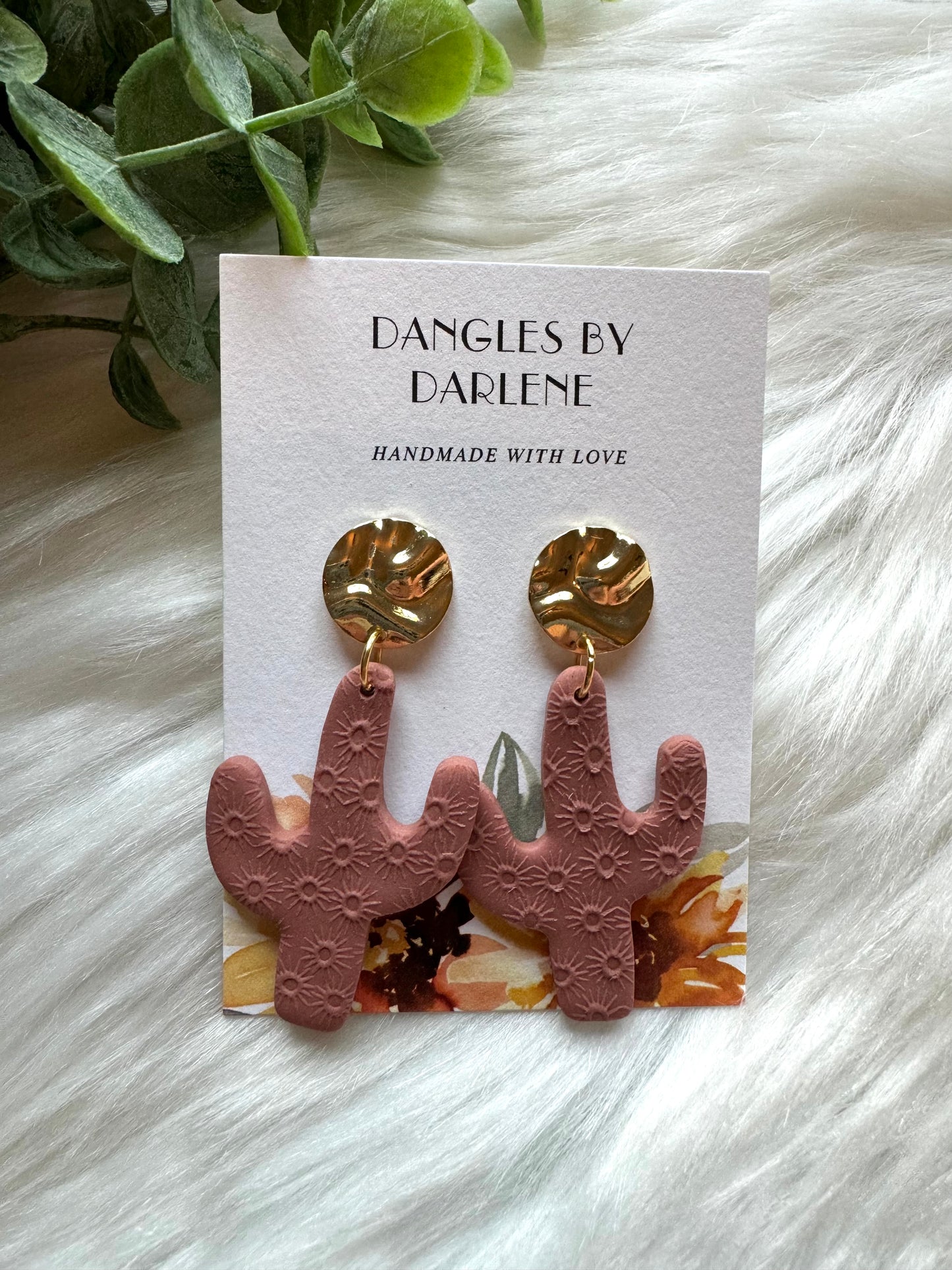 Rust Cactus Earrings