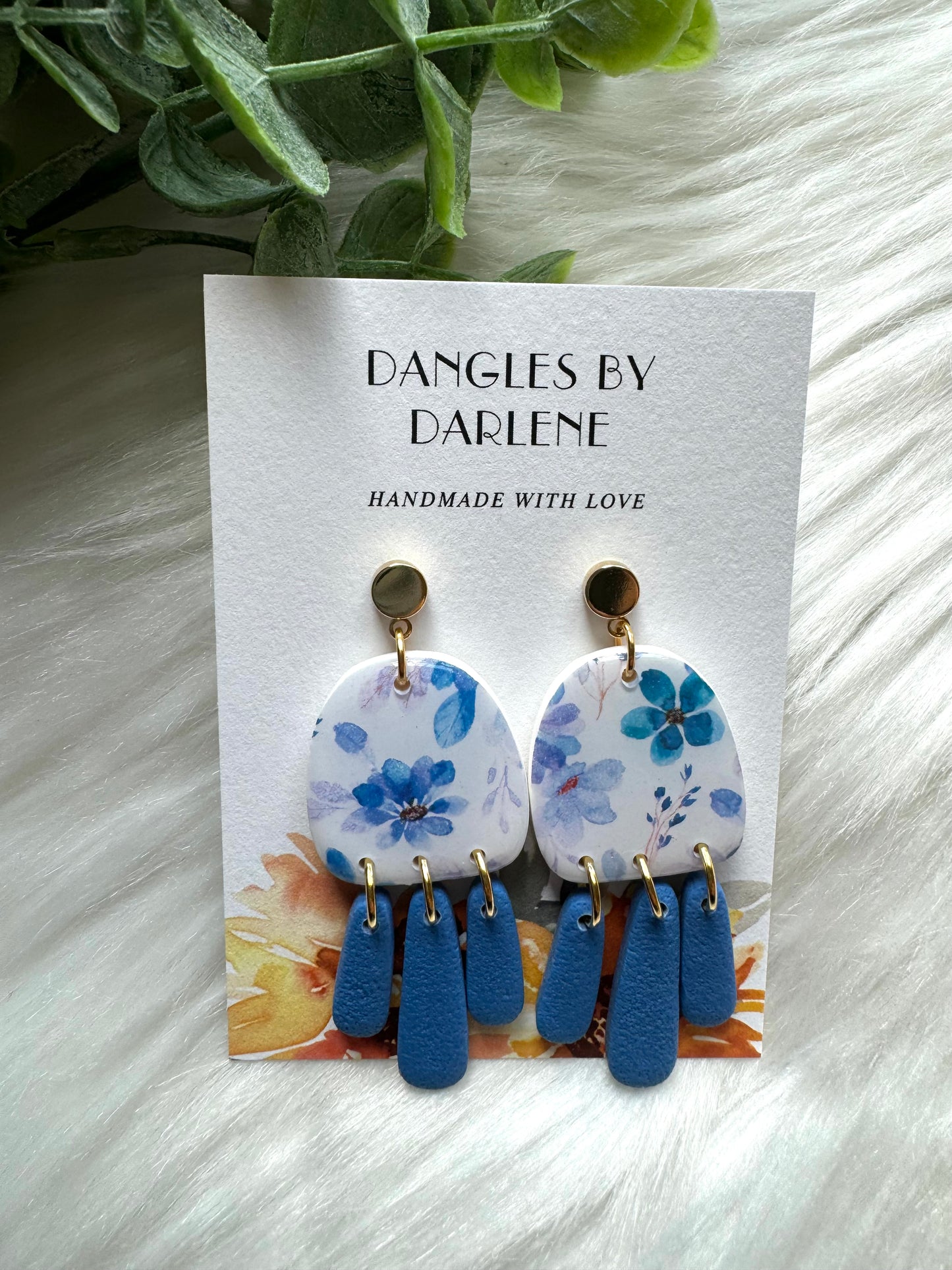 Blue Flower Dangles