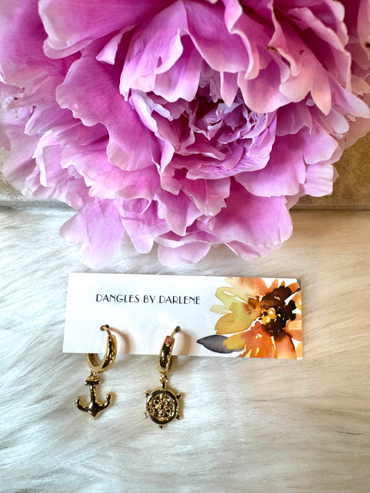 Nautical Huggie Hoops