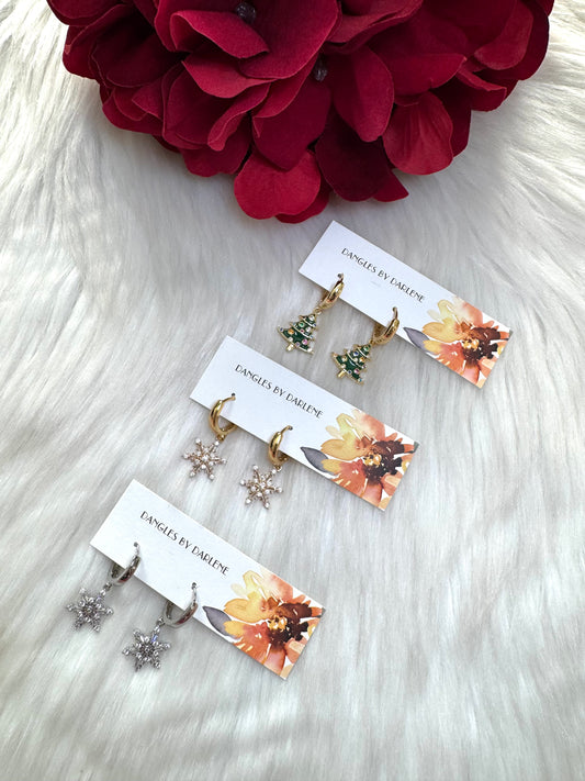 Christmas Huggie Hoops