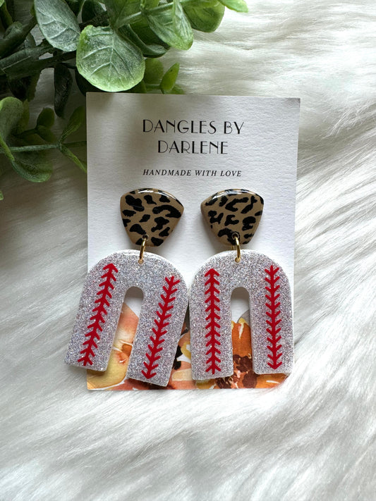 Leopard Baseball Dangles