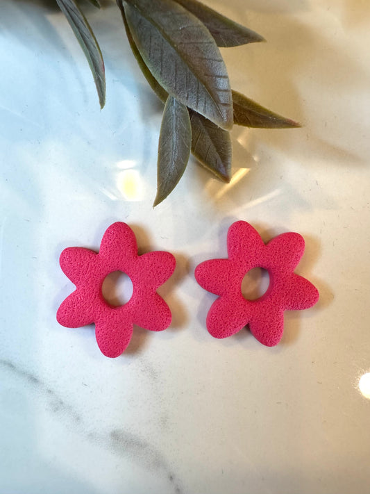 Hot Pink Flower Charms
