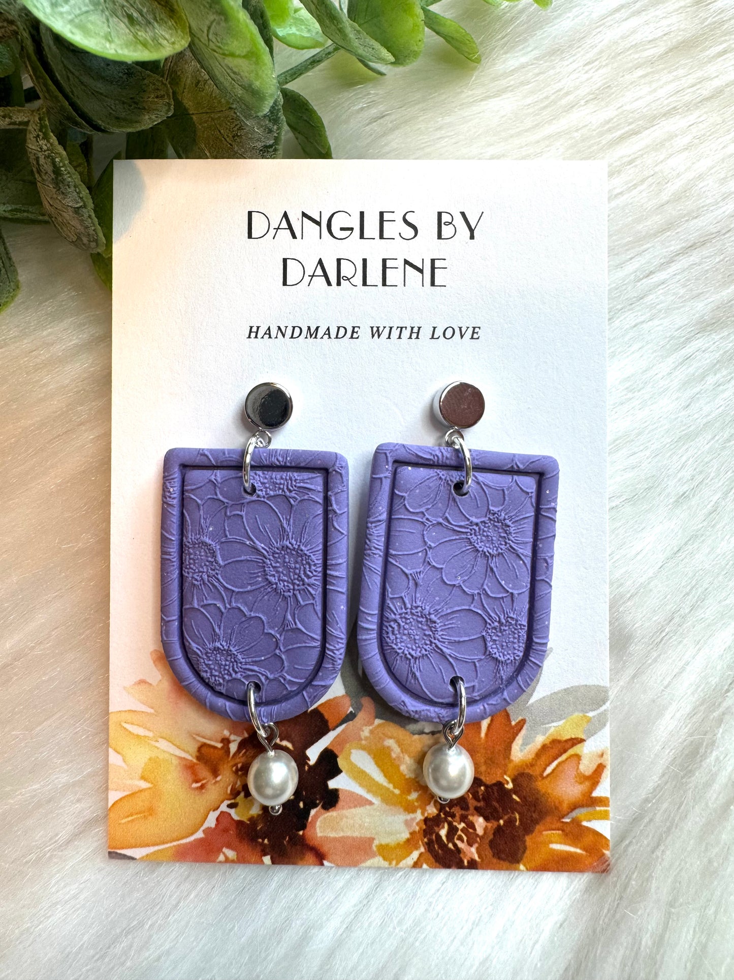 Purple Flower Dangles