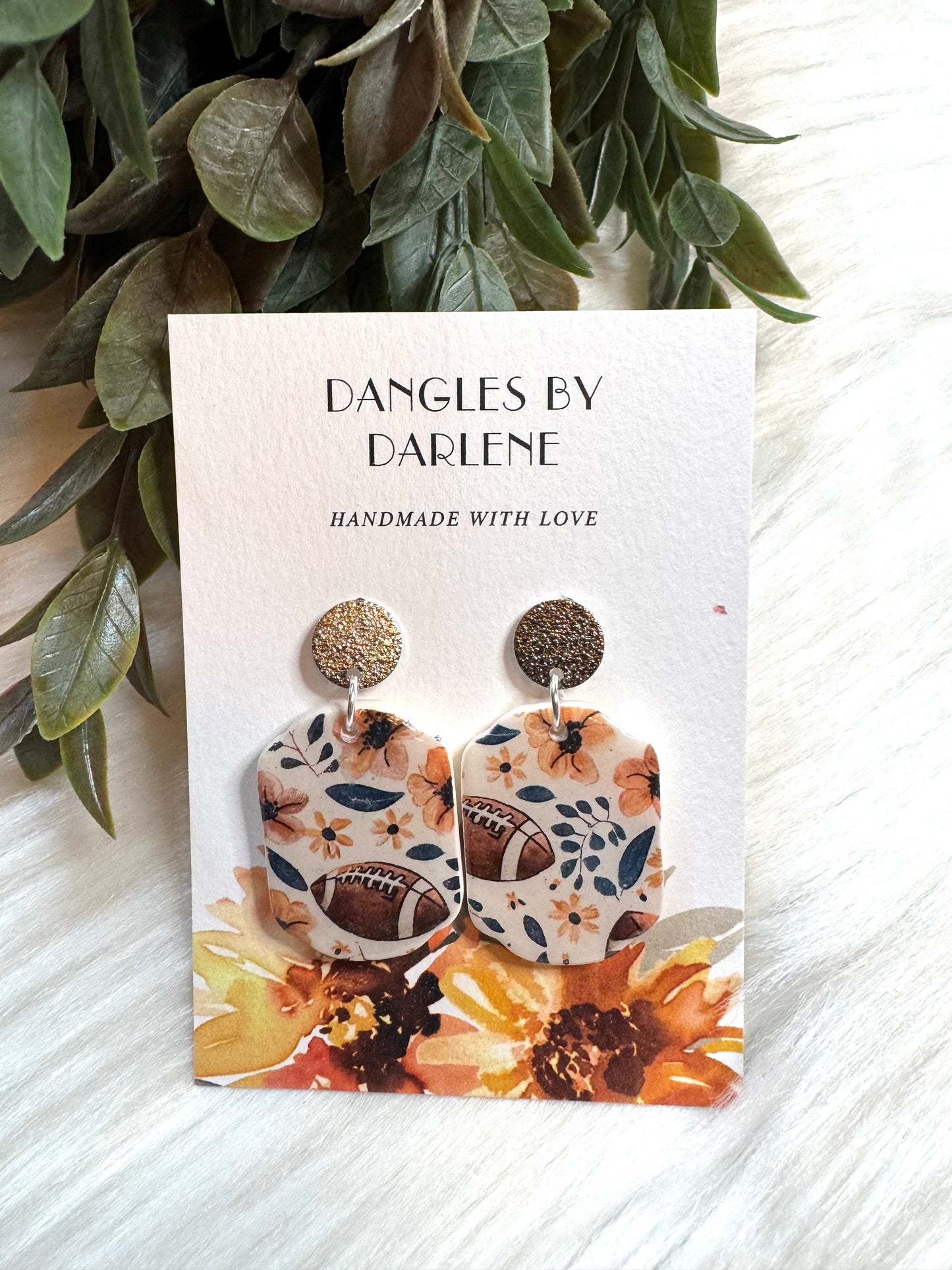 Football Print Dangles #2